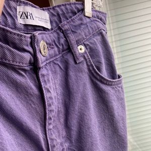 Zara purple denim wide leg jeans